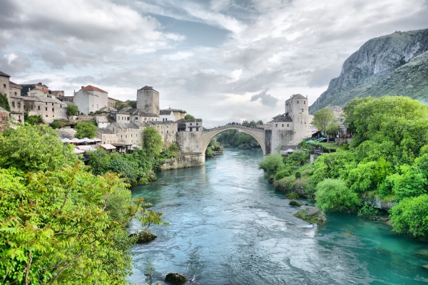 Old bridge in Mostar pearl of Balkan 